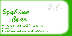 szabina czar business card